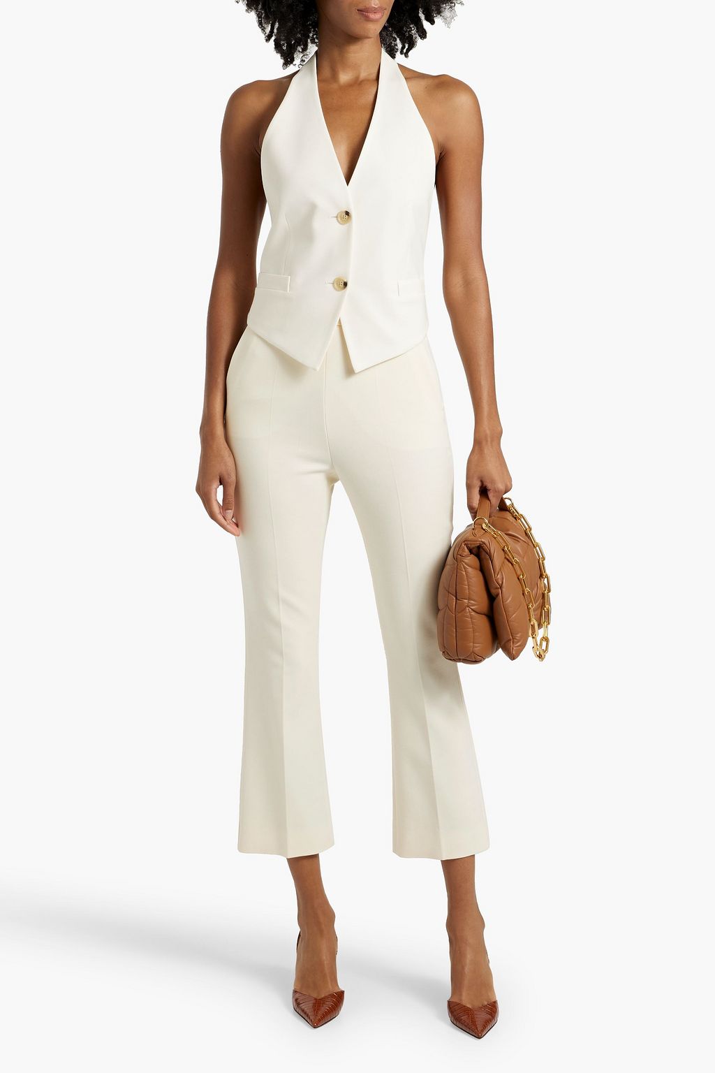 MAX MARA Nepeta grain de poudre wool-blend kick-flare pants