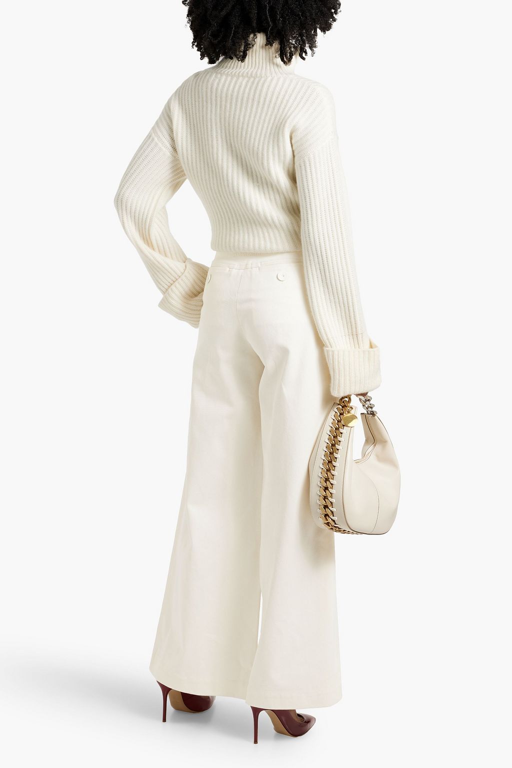 MAX MARA Button-detailed cotton-twill wide-leg pants