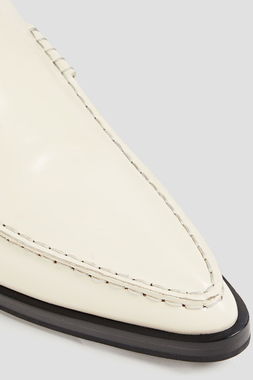JIL SANDER حذاء لوفر من الجلد بكعب قابل للطي لامع