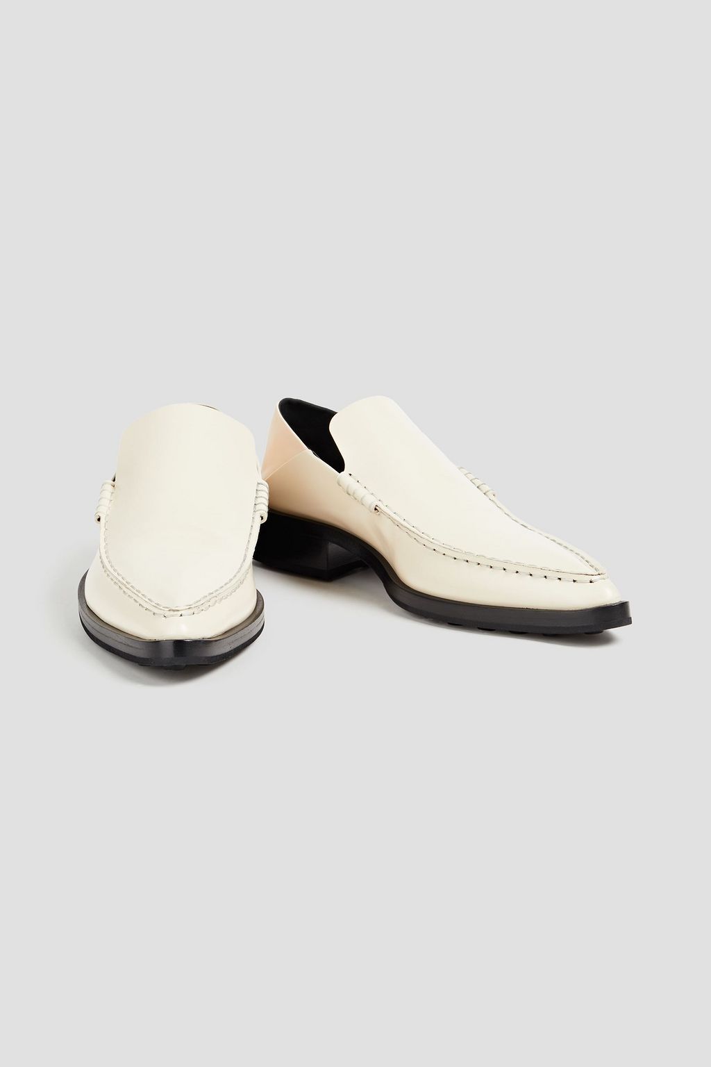 JIL SANDER حذاء لوفر من الجلد بكعب قابل للطي لامع