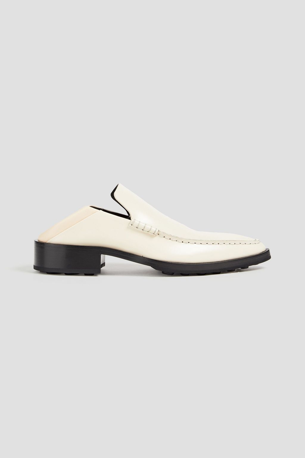JIL SANDER حذاء لوفر من الجلد بكعب قابل للطي لامع