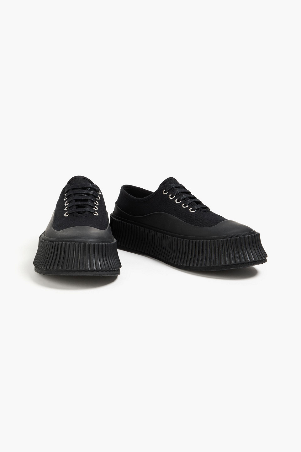 JIL SANDER CANVAS PLATFORM SNEAKERS 
