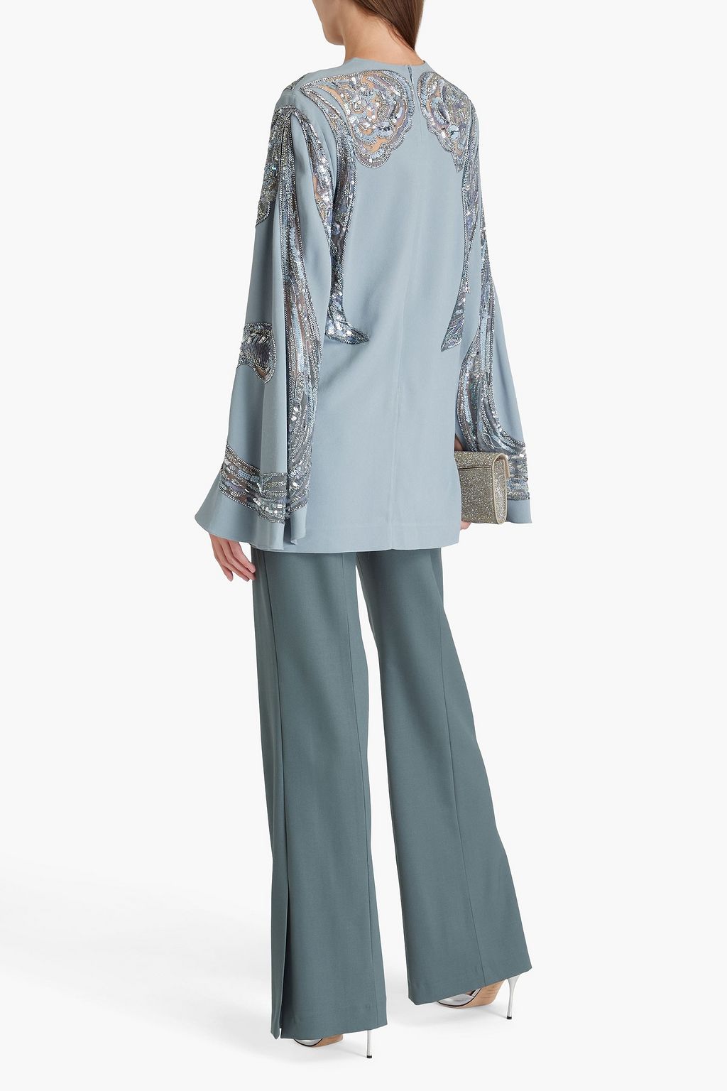 ELIE SAAB بلوزة من الكريب بتصميم مزركش