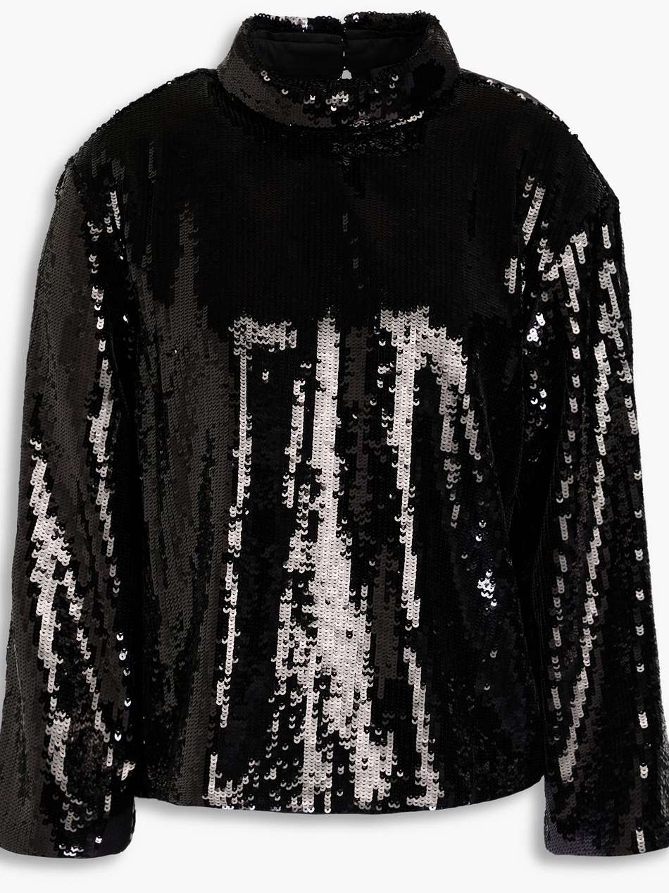 sequined satin blouse