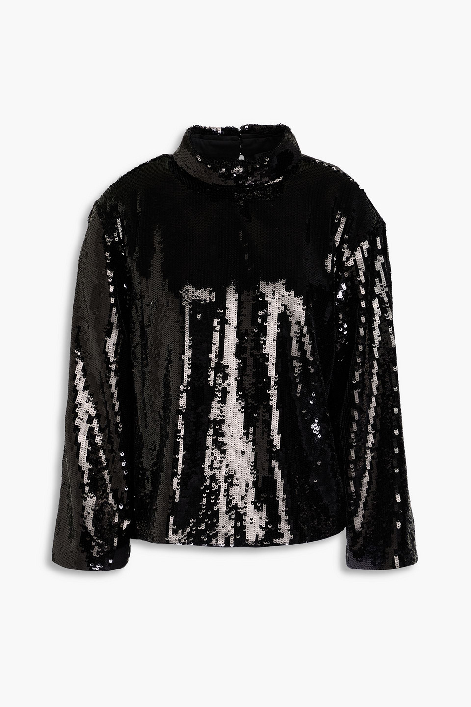 Theory Sequined Satin Blouse In Black