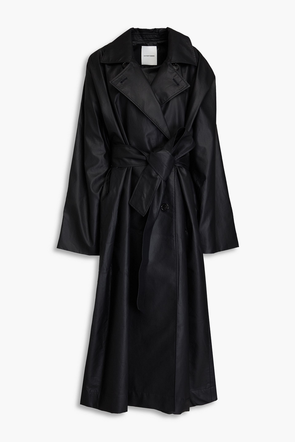 Le 17 Septembre Belted Coated-cotton Trench Coat In Black