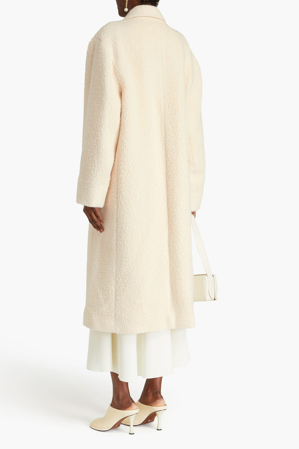 Shop Le 17 Septembre Wool And Cotton-blend Bouclé Coat In Ivory