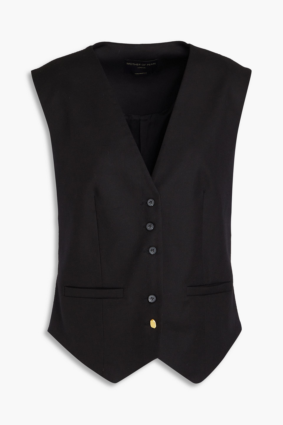 Mother Of Pearl Tencel™-blend Waistcoat In Black