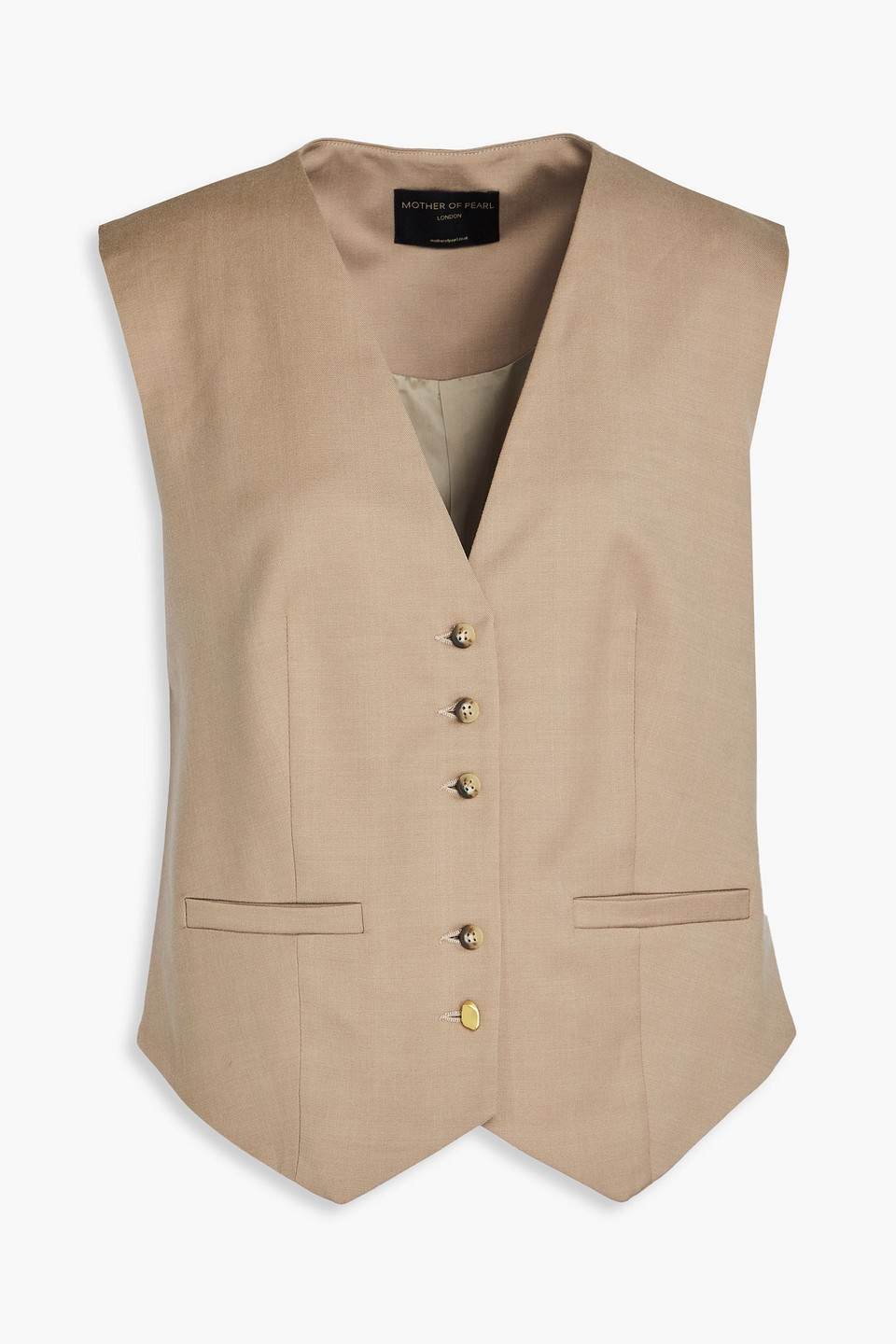 Mother Of Pearl Tencel™-blend Waistcoat In Brown