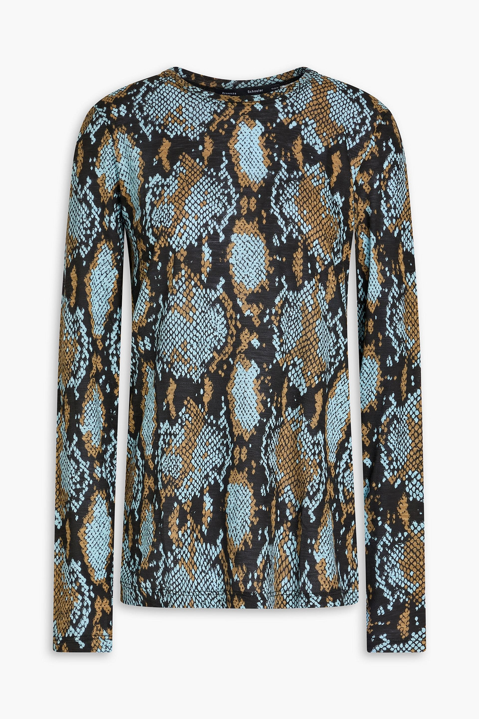 Proenza Schouler Snake-print Cotton-jersey Top In Light Blue