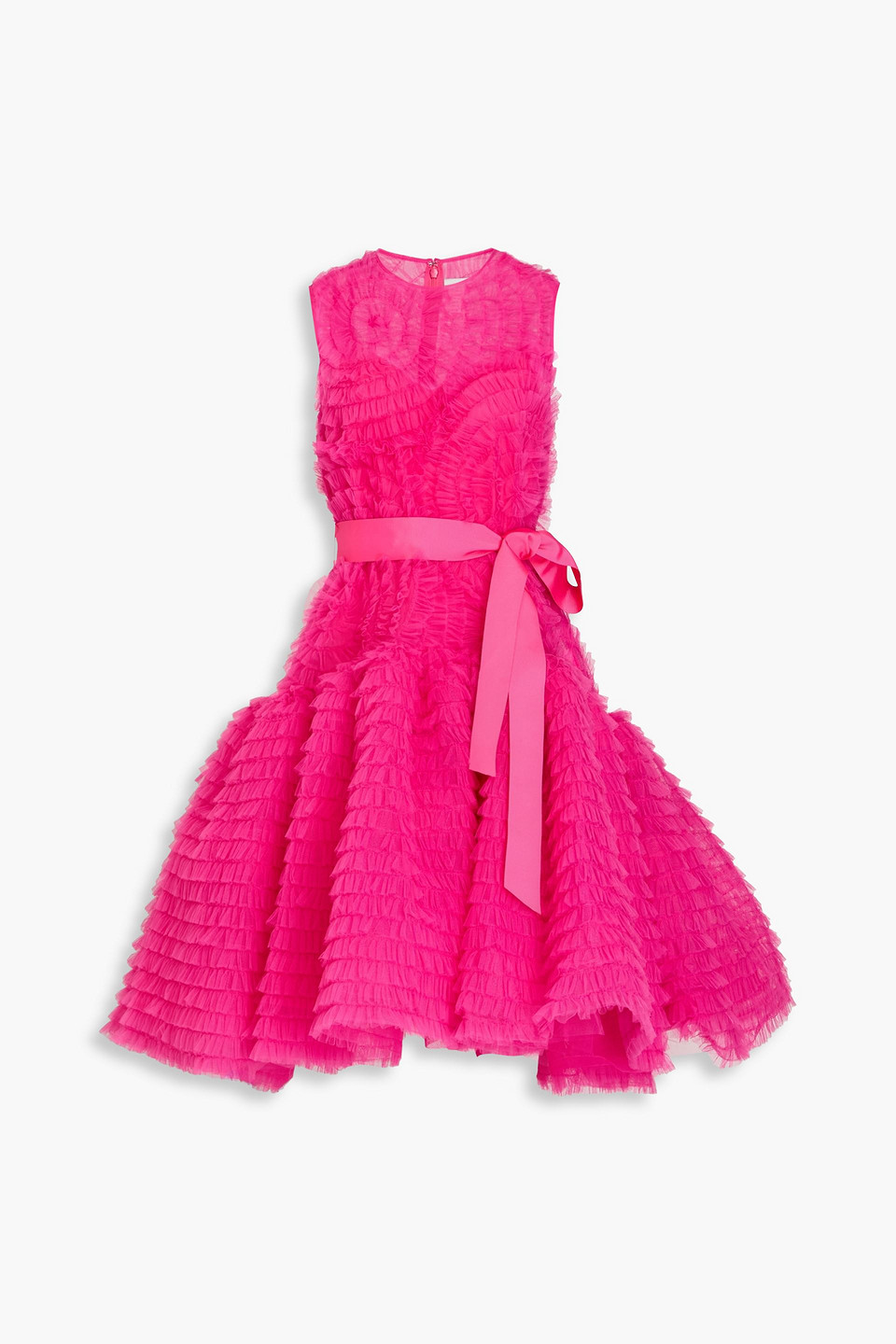 Huishan Zhang Pernille Ruffled Tulle Dress In Fuchsia