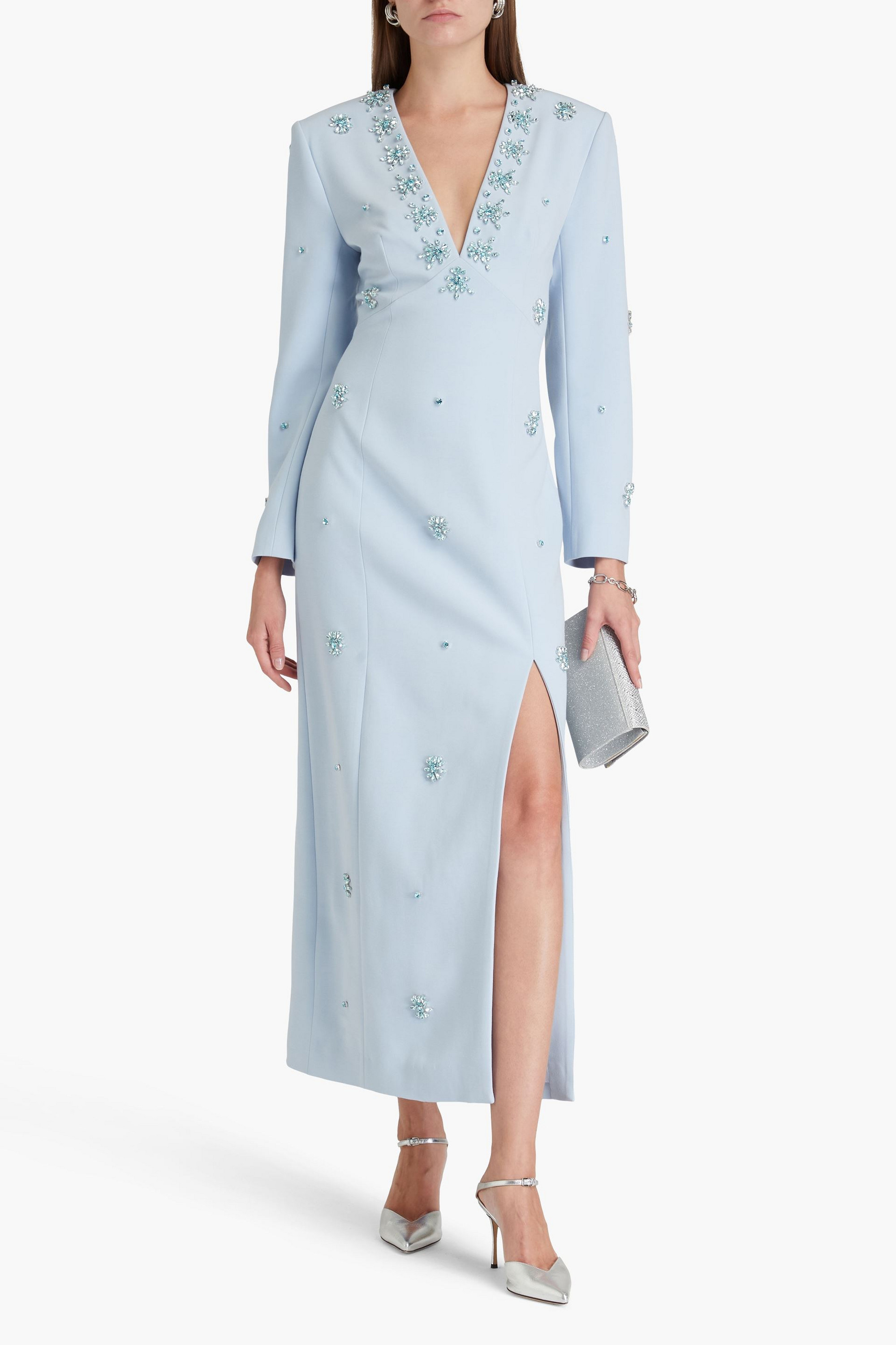 Huishan Zhang Aurore crystal-embellished crepe gown