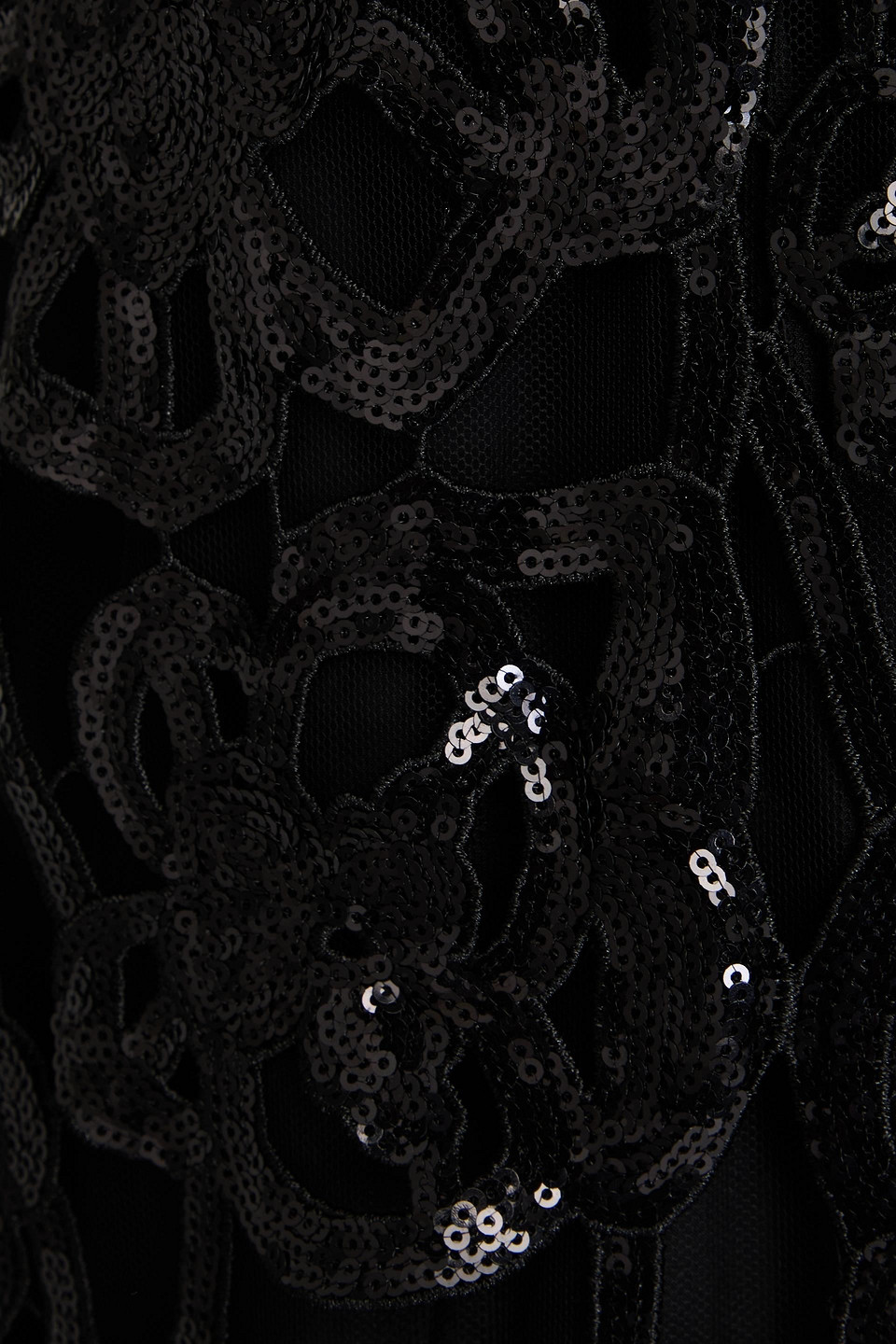 MARCHESA NOTTE OFF-THE-SHOULDER SEQUINED GUIPURE LACE GOWN
