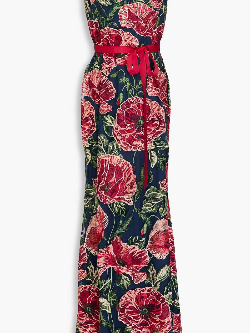 embroidered tulle gown