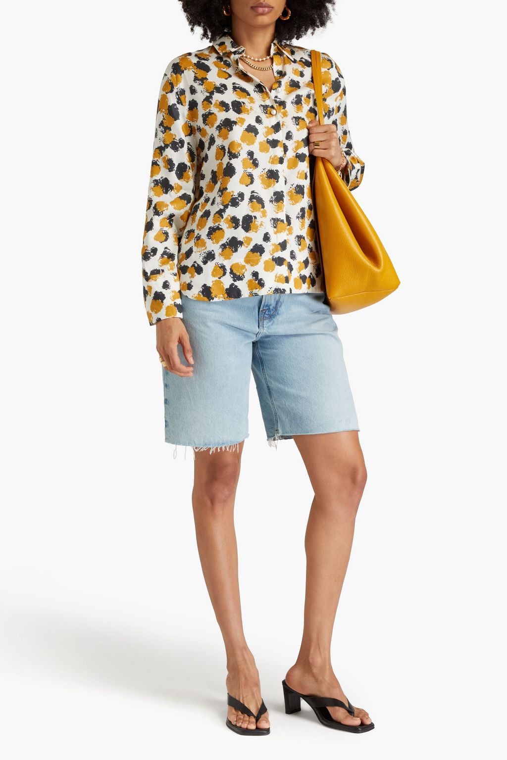 MOTHER OF PEARL قميص من مزيج لايوسيل وتنسل™ ومزين بطبعات