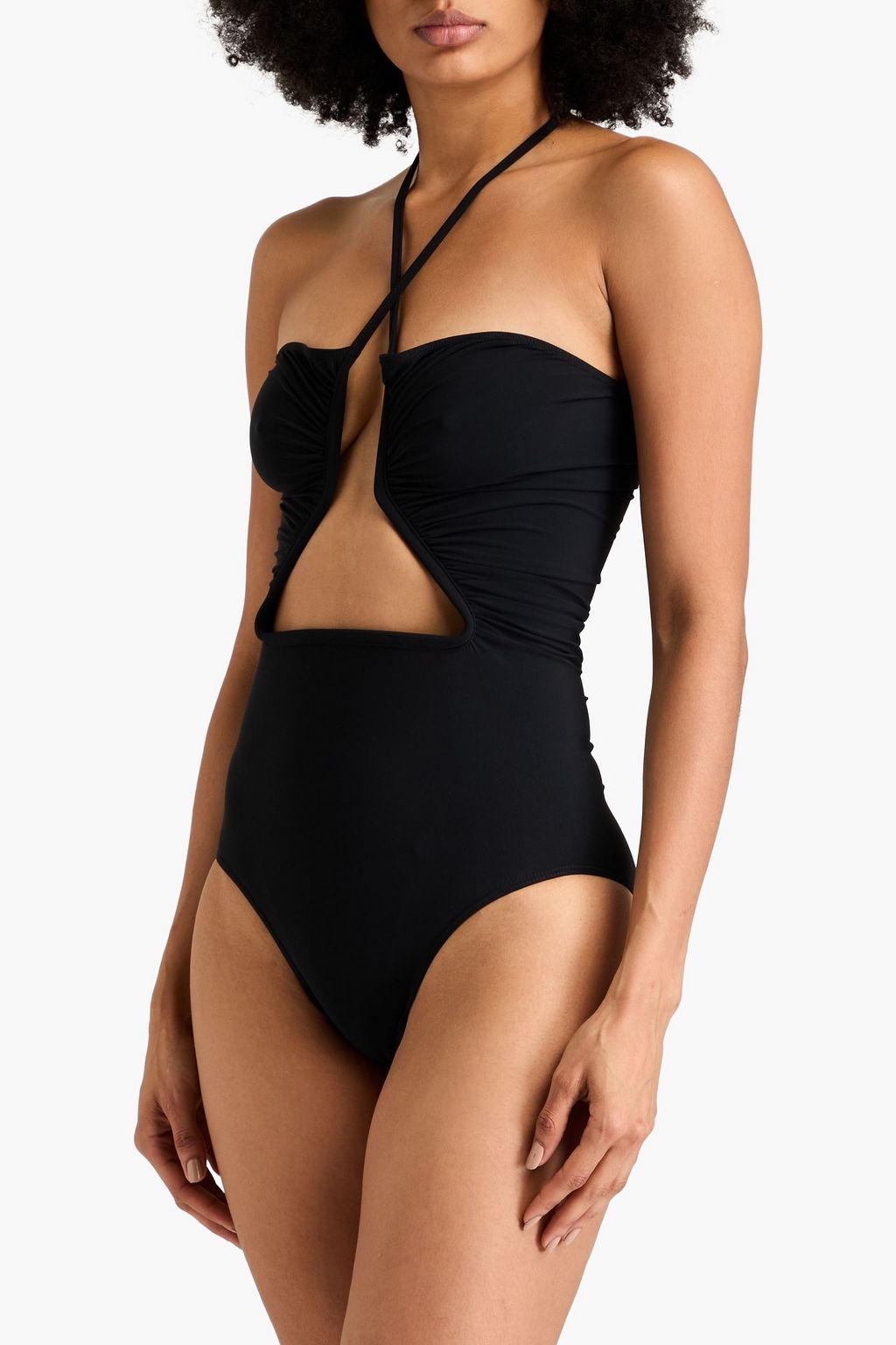 RICK OWENS Ruched halterneck swimsuit