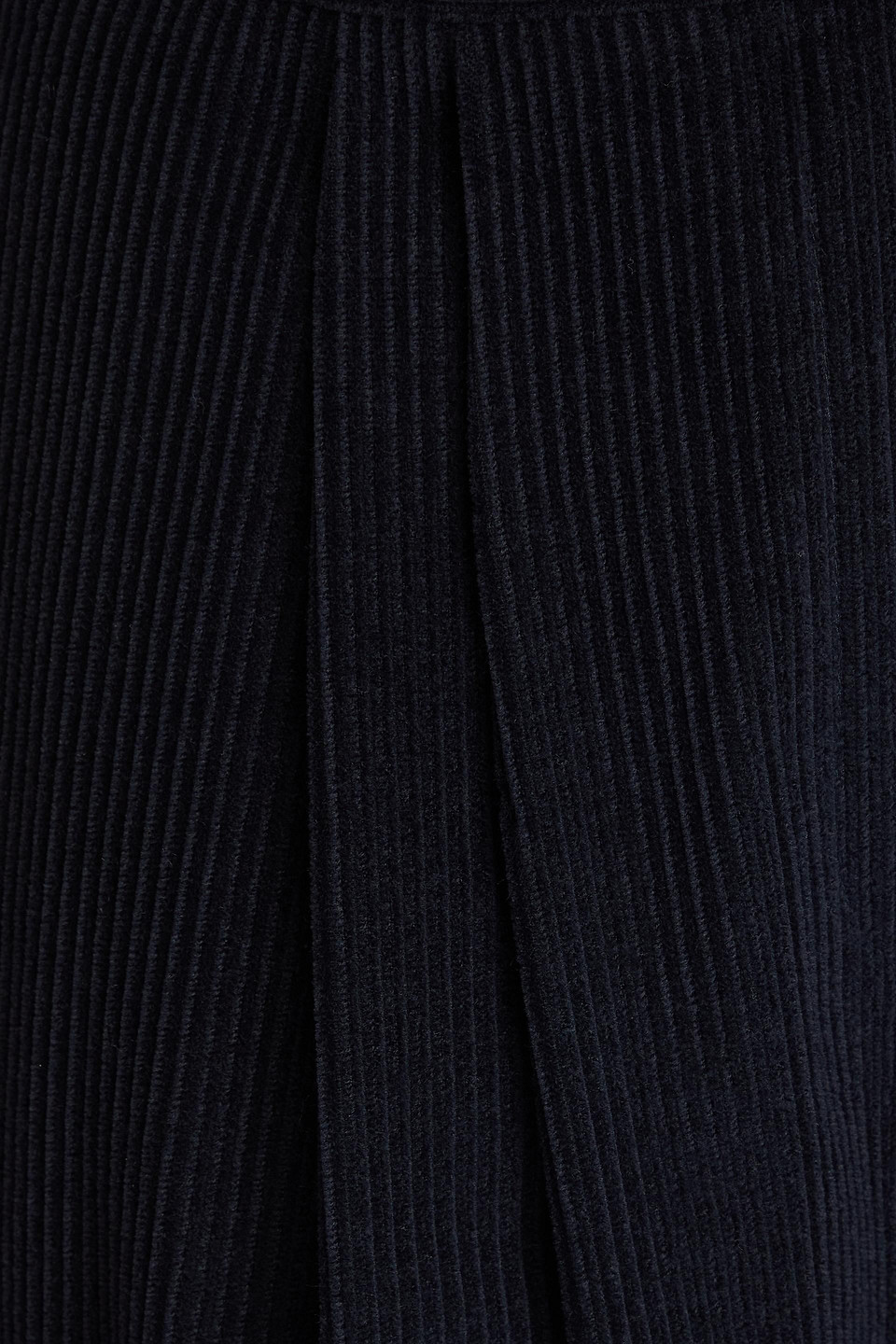Le 17 Septembre Pleated Wool-blend Corduroy Wide-leg Pants In Navy