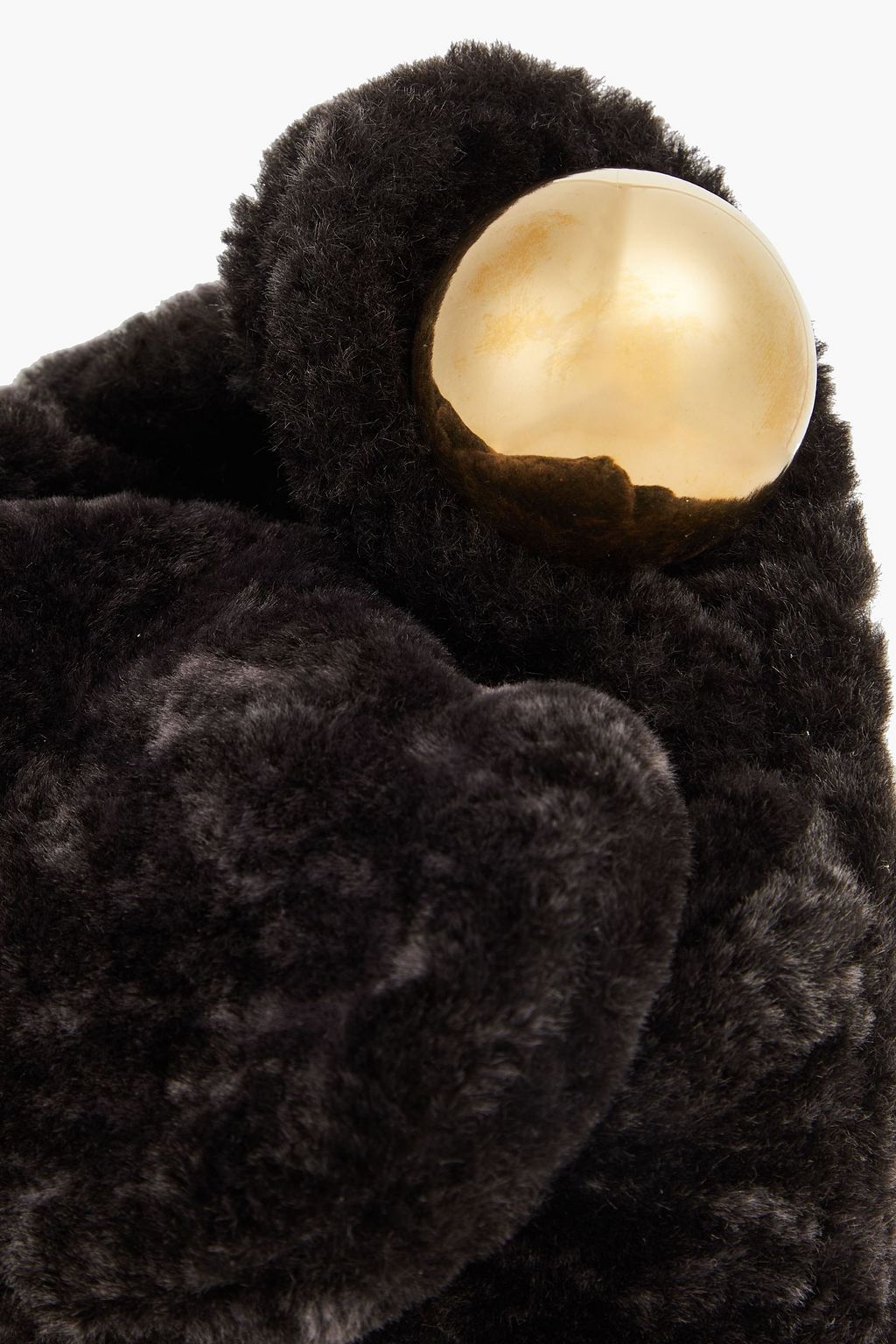JIL SANDER Embellished shearling clutch