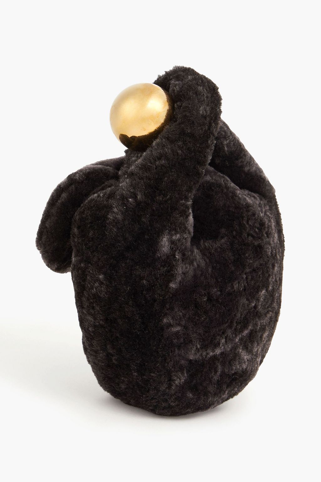 JIL SANDER Embellished shearling clutch