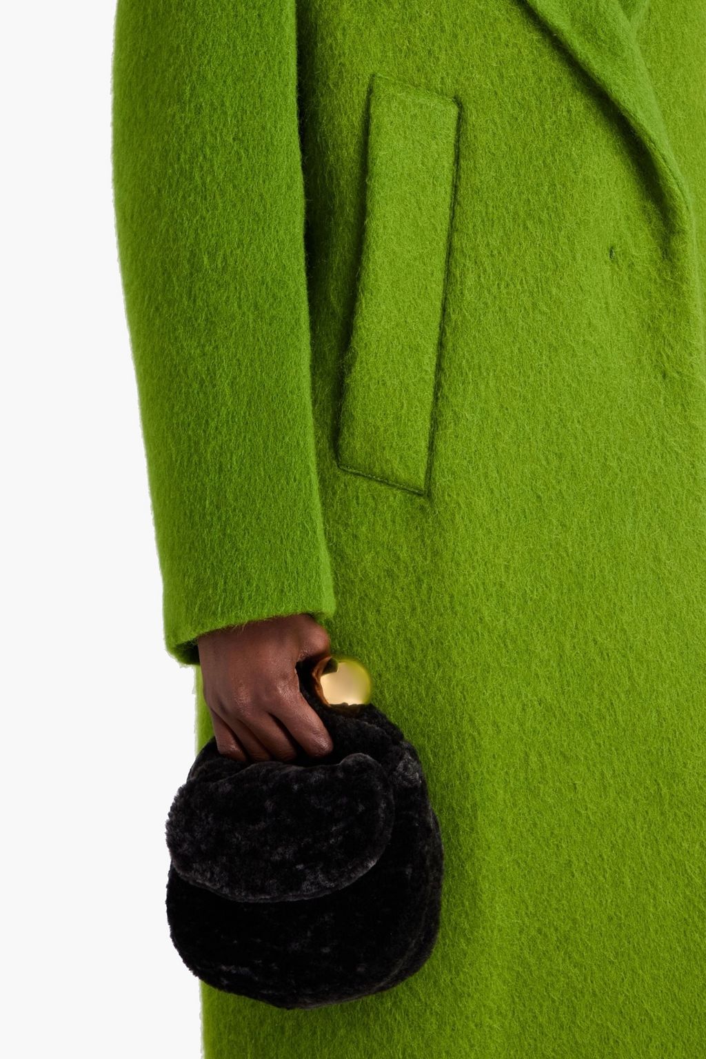JIL SANDER Embellished shearling clutch