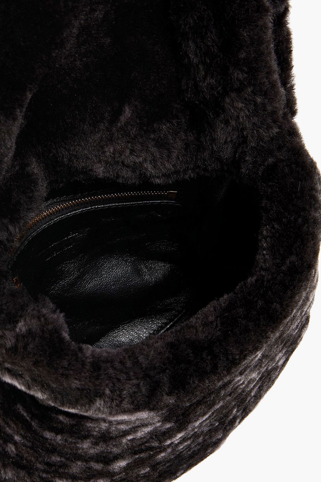 JIL SANDER Embellished shearling clutch