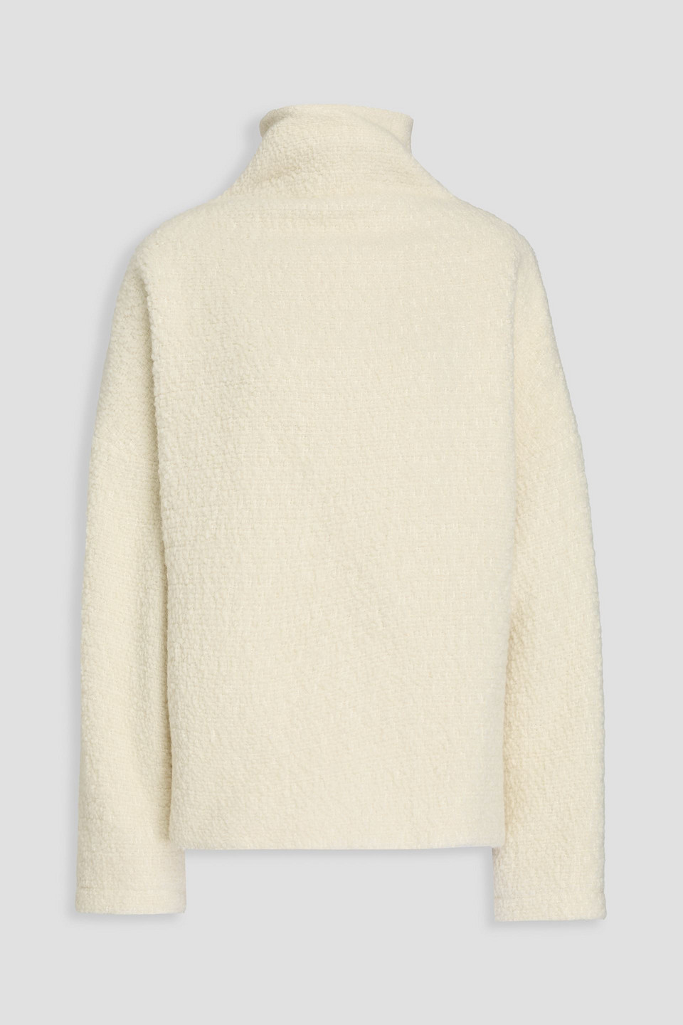 Le 17 Septembre Wool And Cotton-blend Bouclé Turtleneck Top In Ivory
