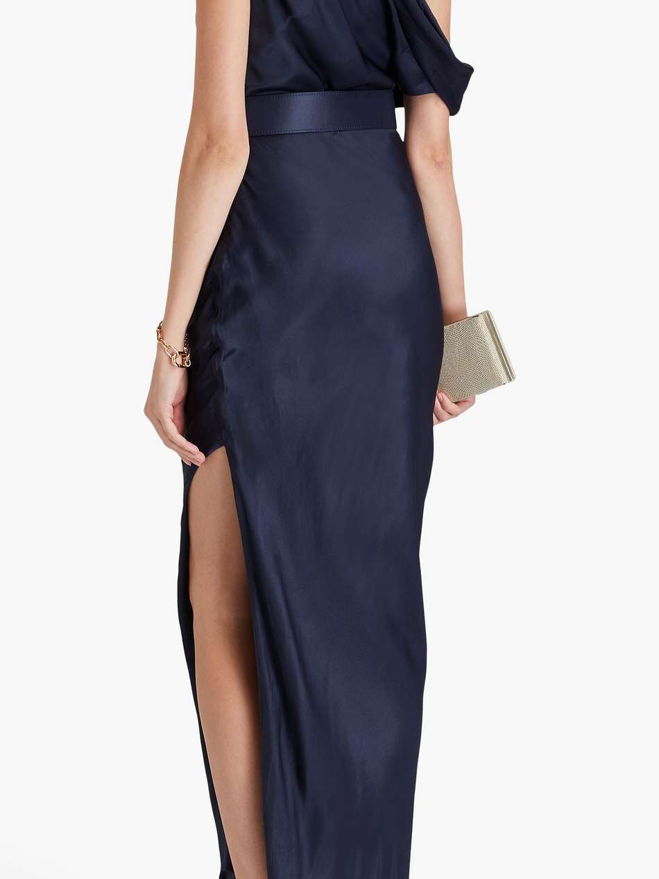 halle one-shoulder satin maxi dress