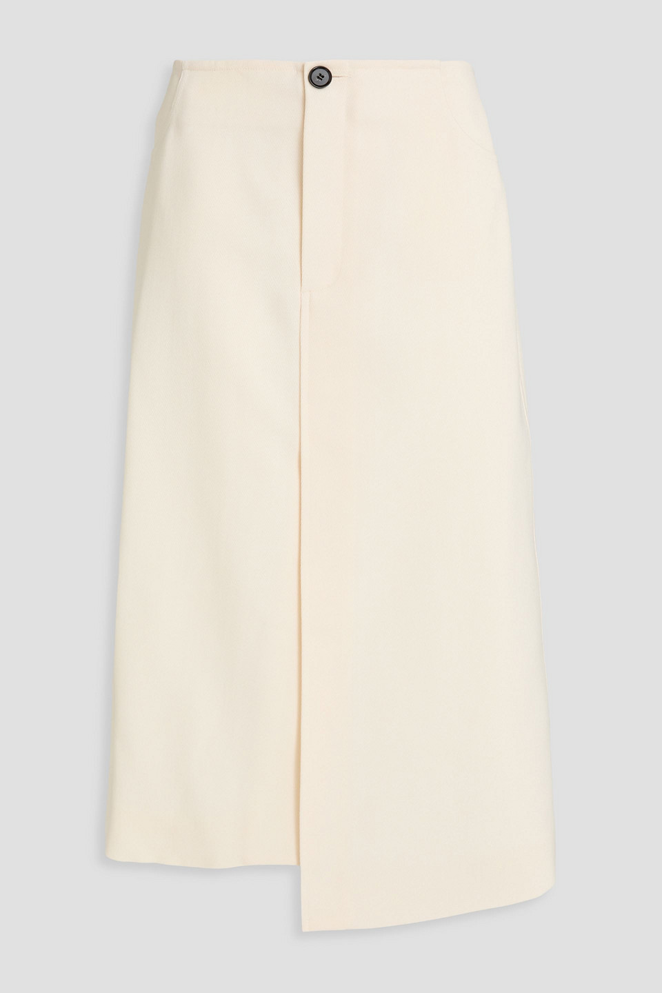Shop Proenza Schouler Wool-twill Midi Skirt In Ecru