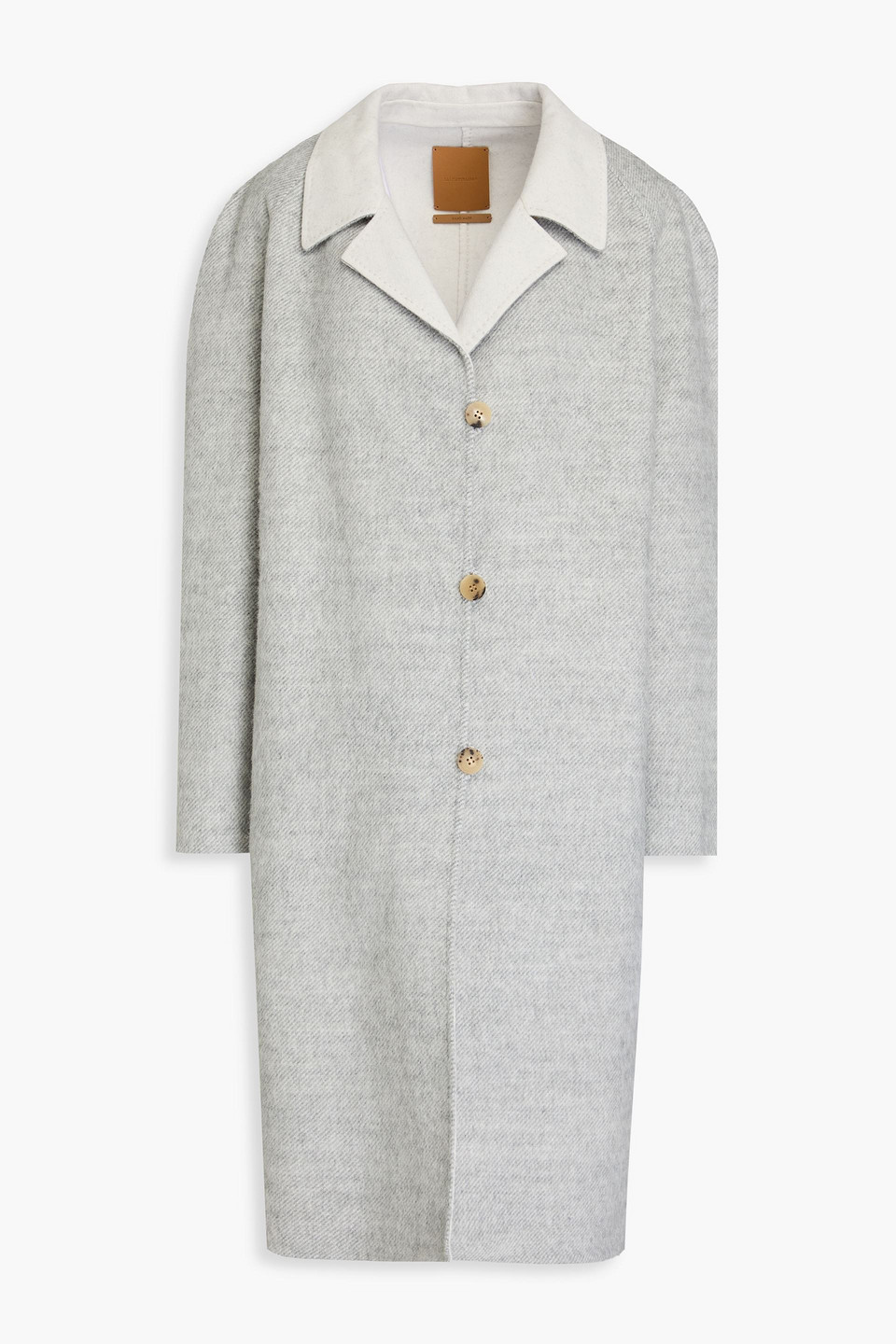 Le 17 Septembre Wool-blend Twill Coat In Light Grey