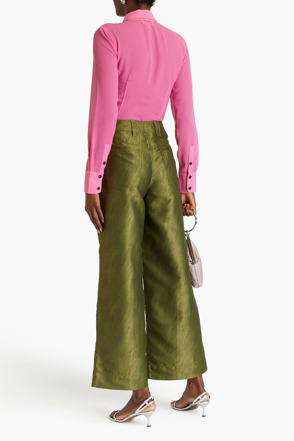 GANNI Jacquard straight-leg pants