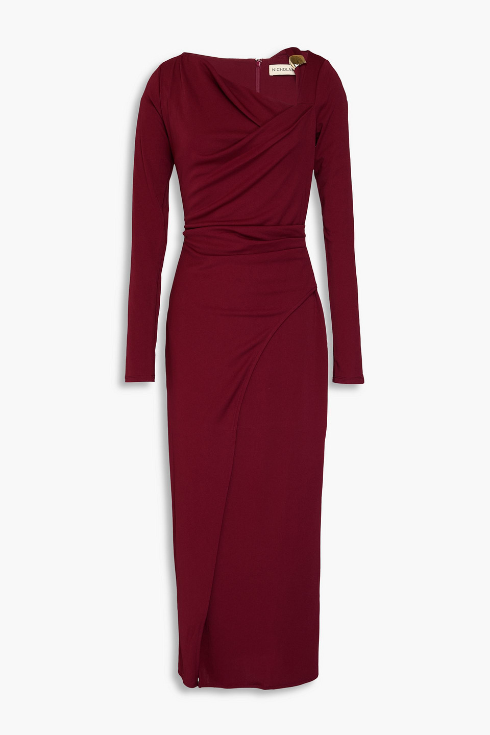 Nicholas Luca Cutout Embellished Jersey Midi Dress In Plum