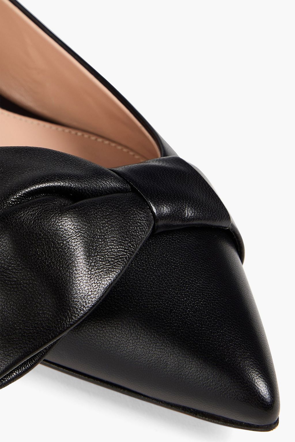 GIANVITO ROSSI Embellished leather point-toe flats