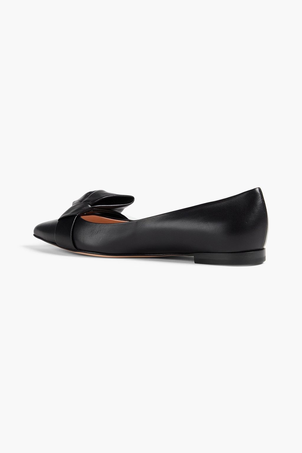 GIANVITO ROSSI Embellished leather point-toe flats