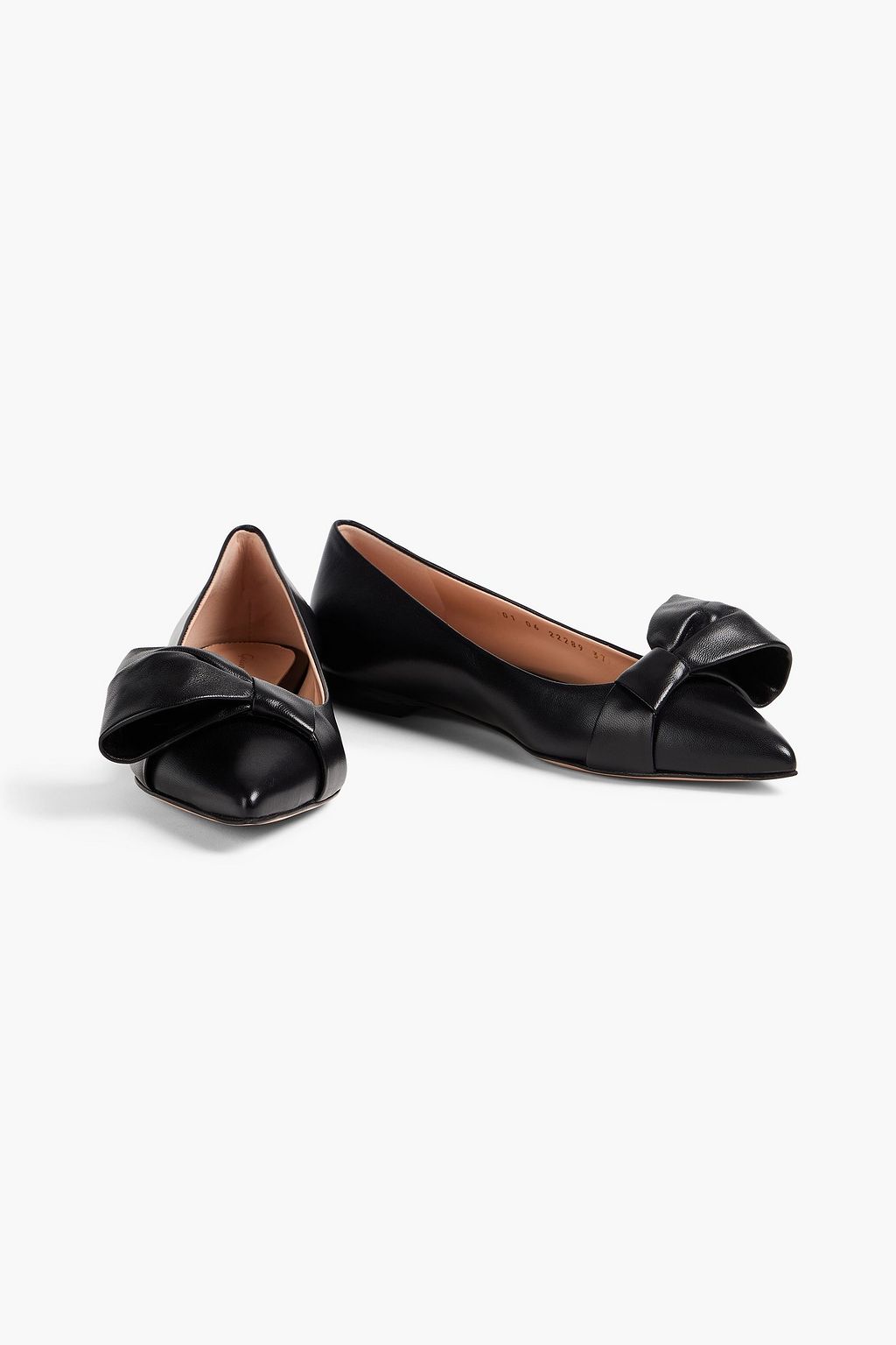 GIANVITO ROSSI Embellished leather point-toe flats