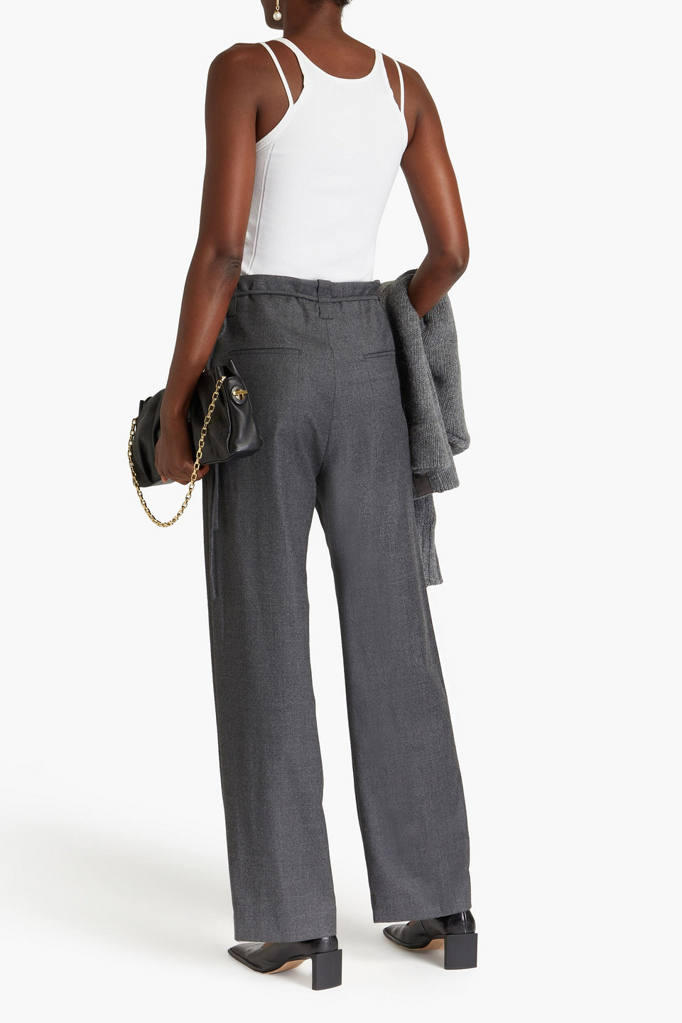 Le 17 Septembre Wool-blend Twill Straight-leg Pants In Dark Gray