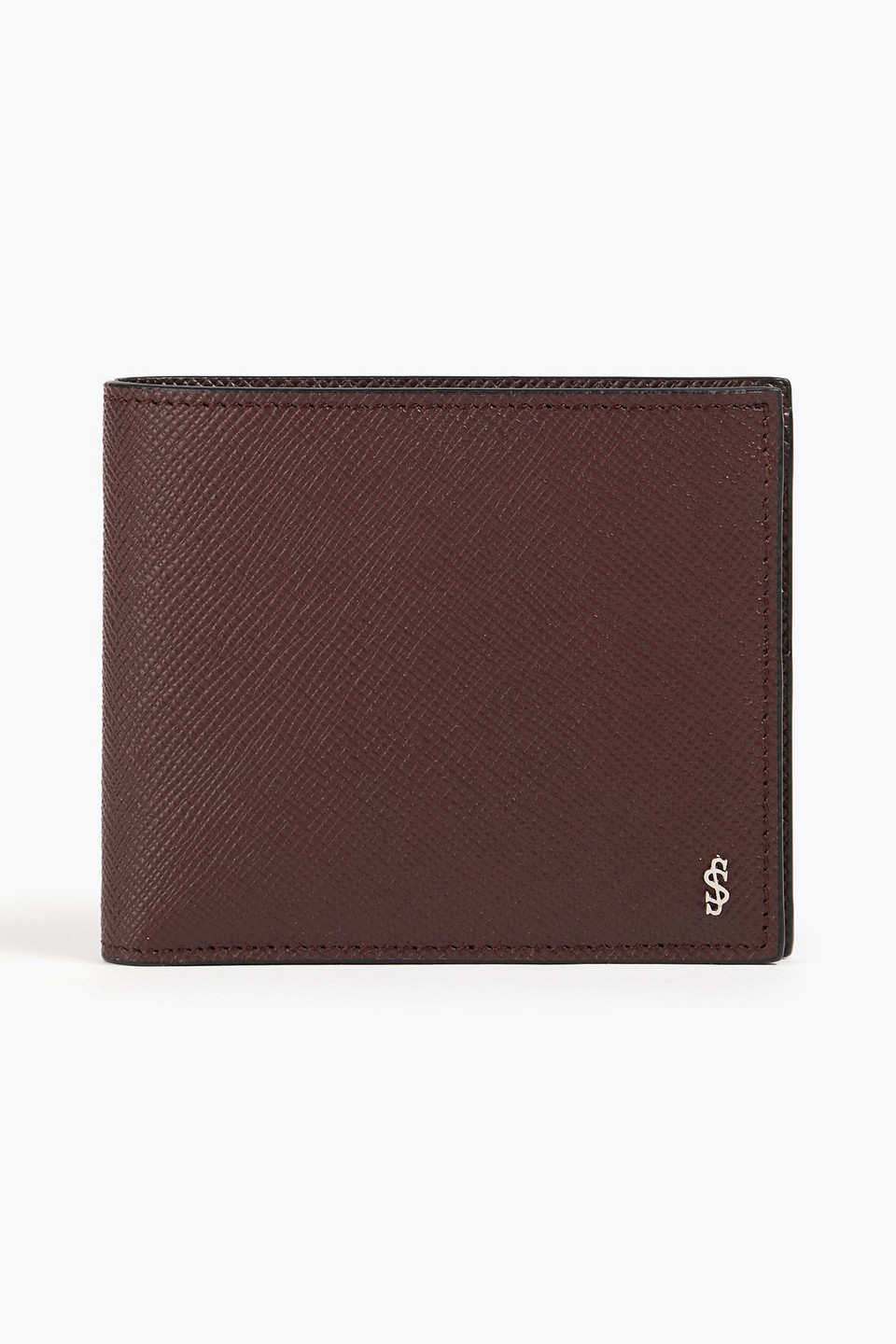 Serapian Textured-leather Wallet In Merlot