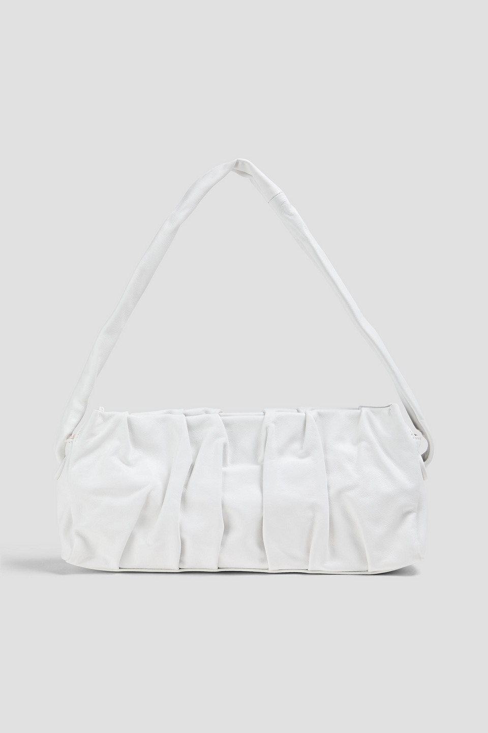 Elleme Pleated Leather Shoulder Bag In White