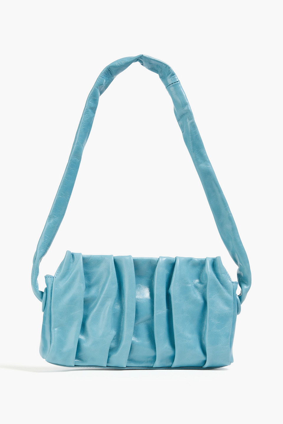 Elleme Pleated Leather Shoulder Bag In Light Blue