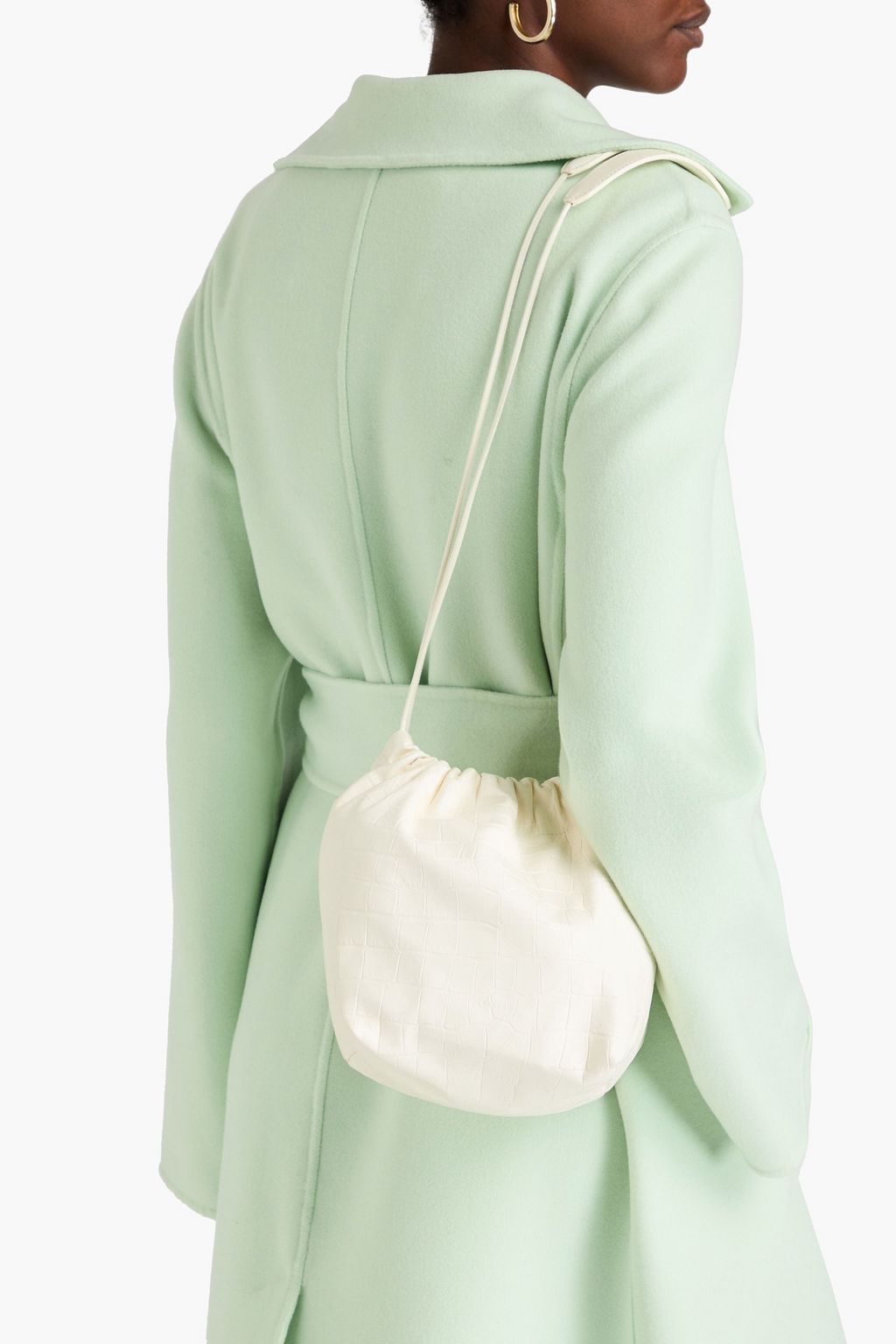 JIL SANDER Croc effect leather bucket bag THE OUTNET