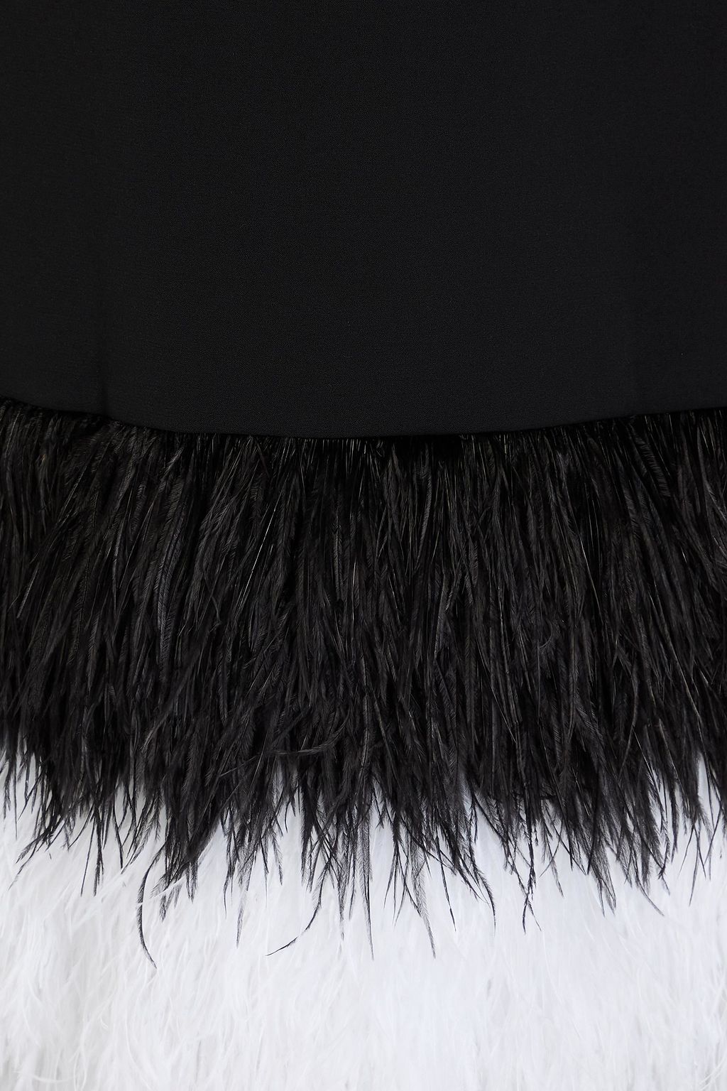 HUISHAN ZHANG Feather-trimmed crepe midi dress