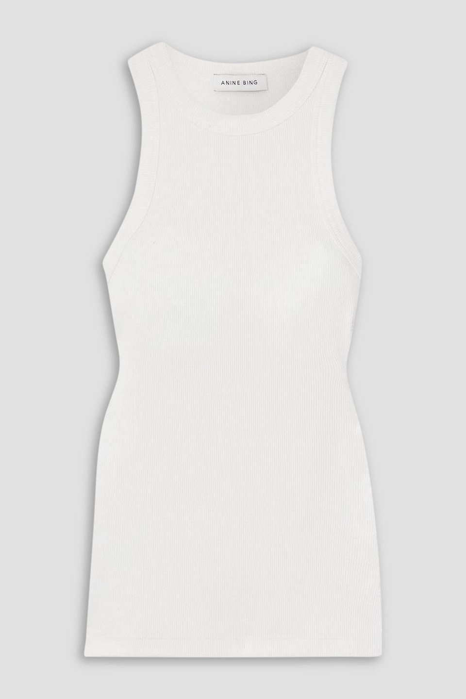 Anine Bing Eva Ribbed Cotton-blend Tank In White