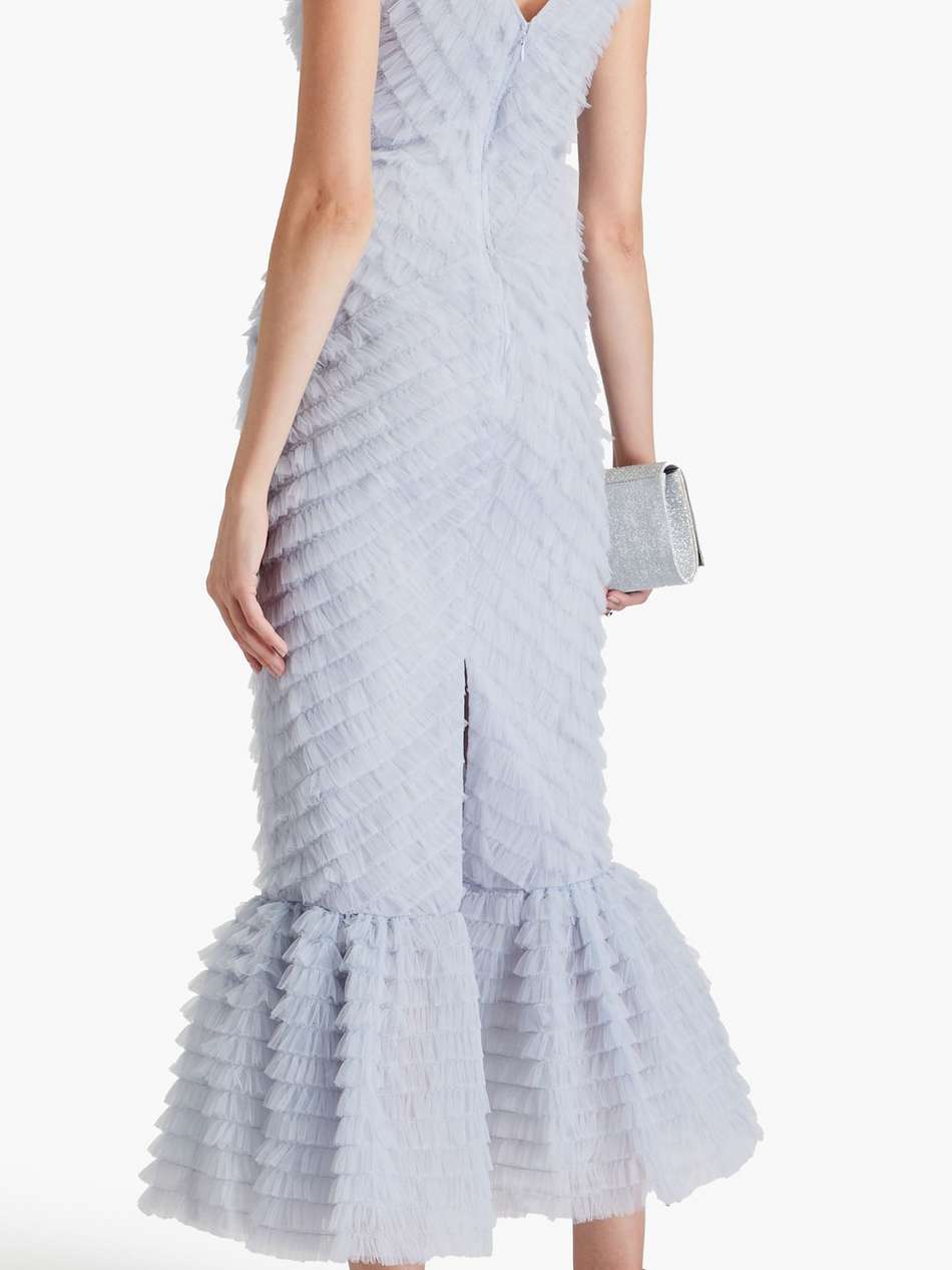 janina ruffled tulle maxi dress