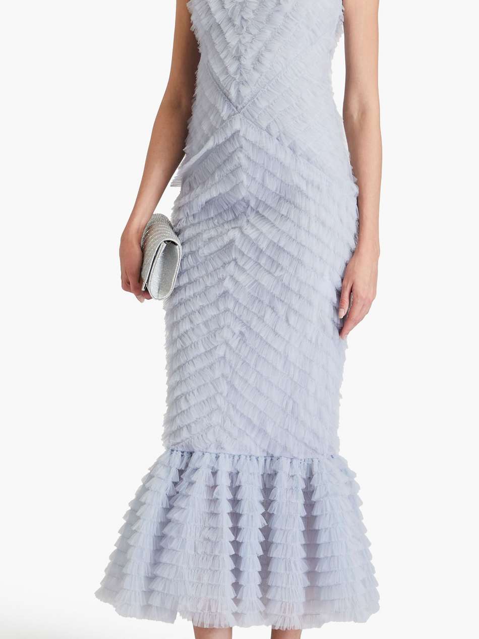 janina ruffled tulle maxi dress
