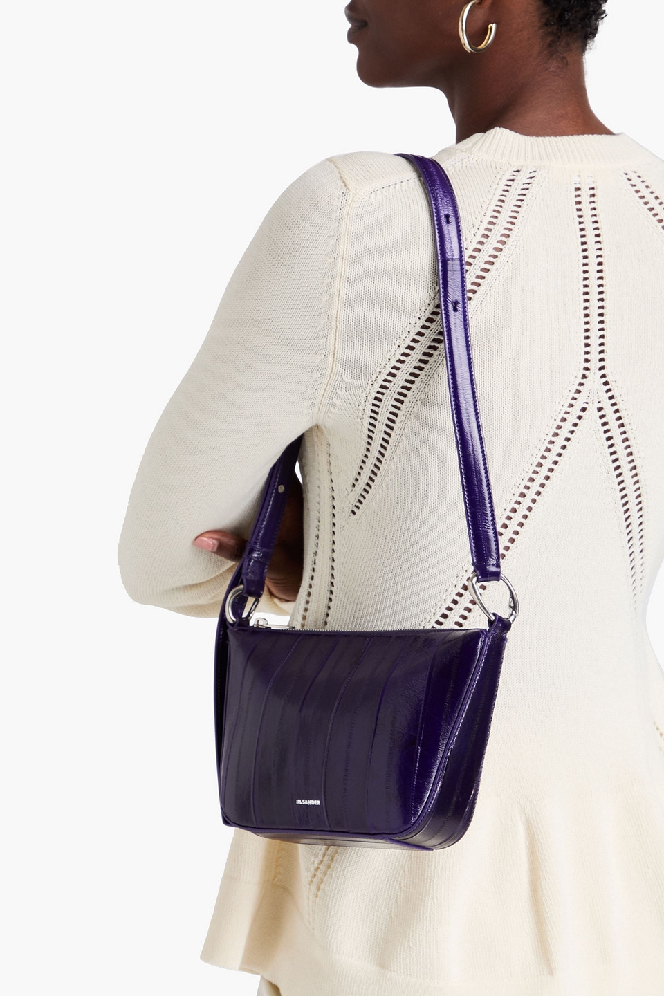 Jil Sander Eel Shoulder Bag In Purple