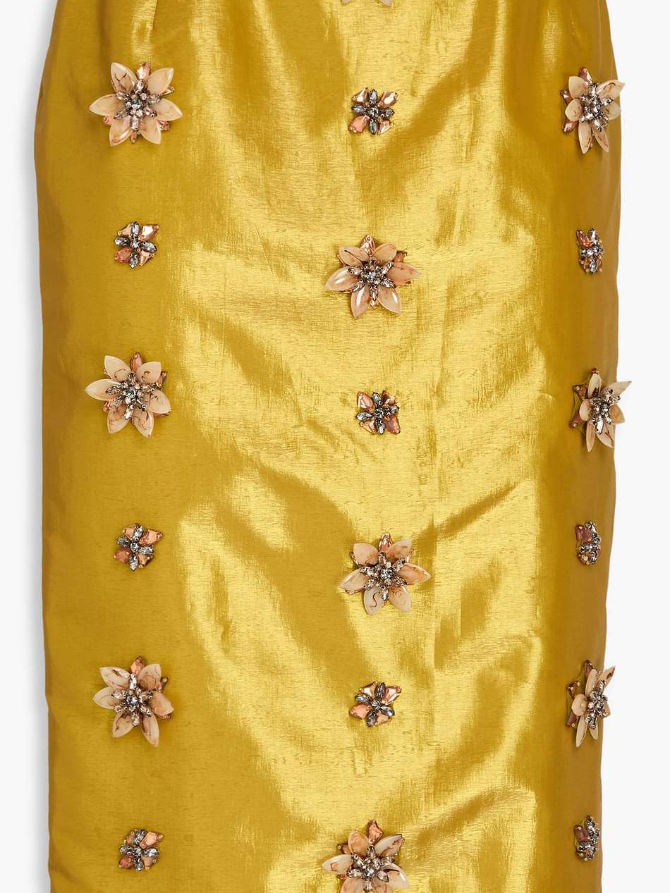 embellished taffeta pencil skirt