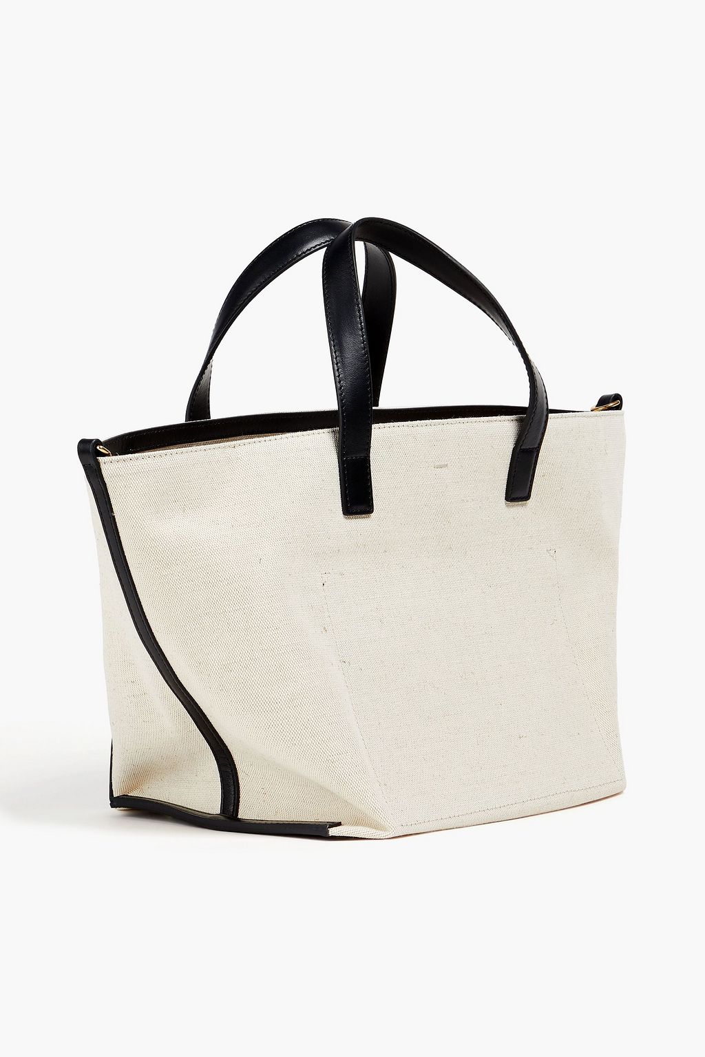 JIL SANDER Leather-trimmed canvas tote