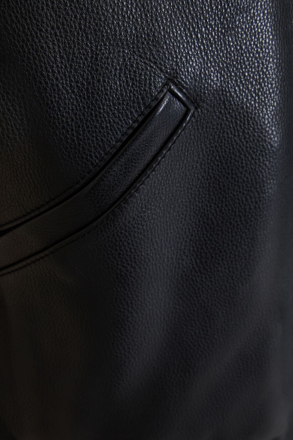 EMPORIO ARMANI Wool-felt and pebbled-leather bomber jacket