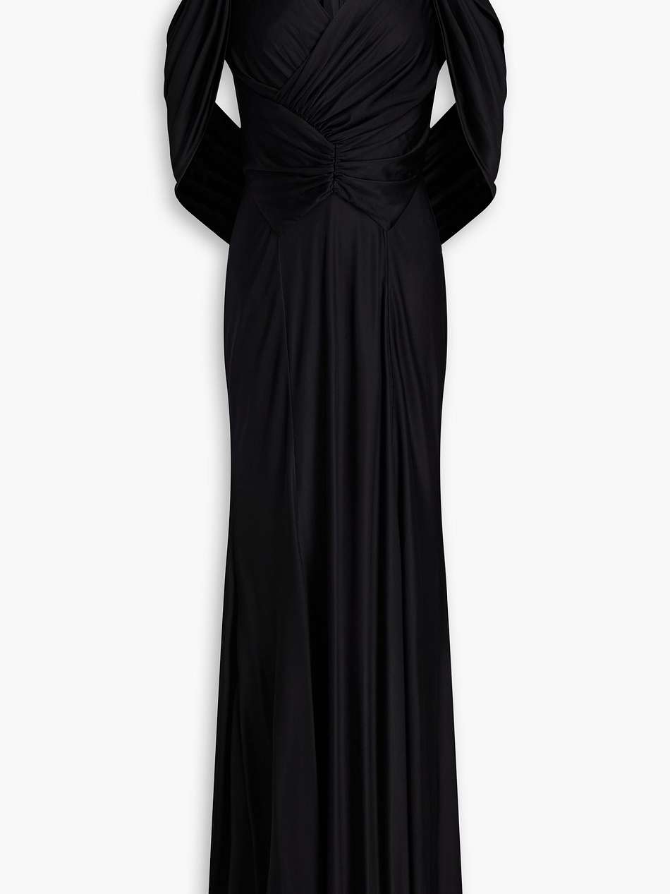 bernice draped satin-jersey gown