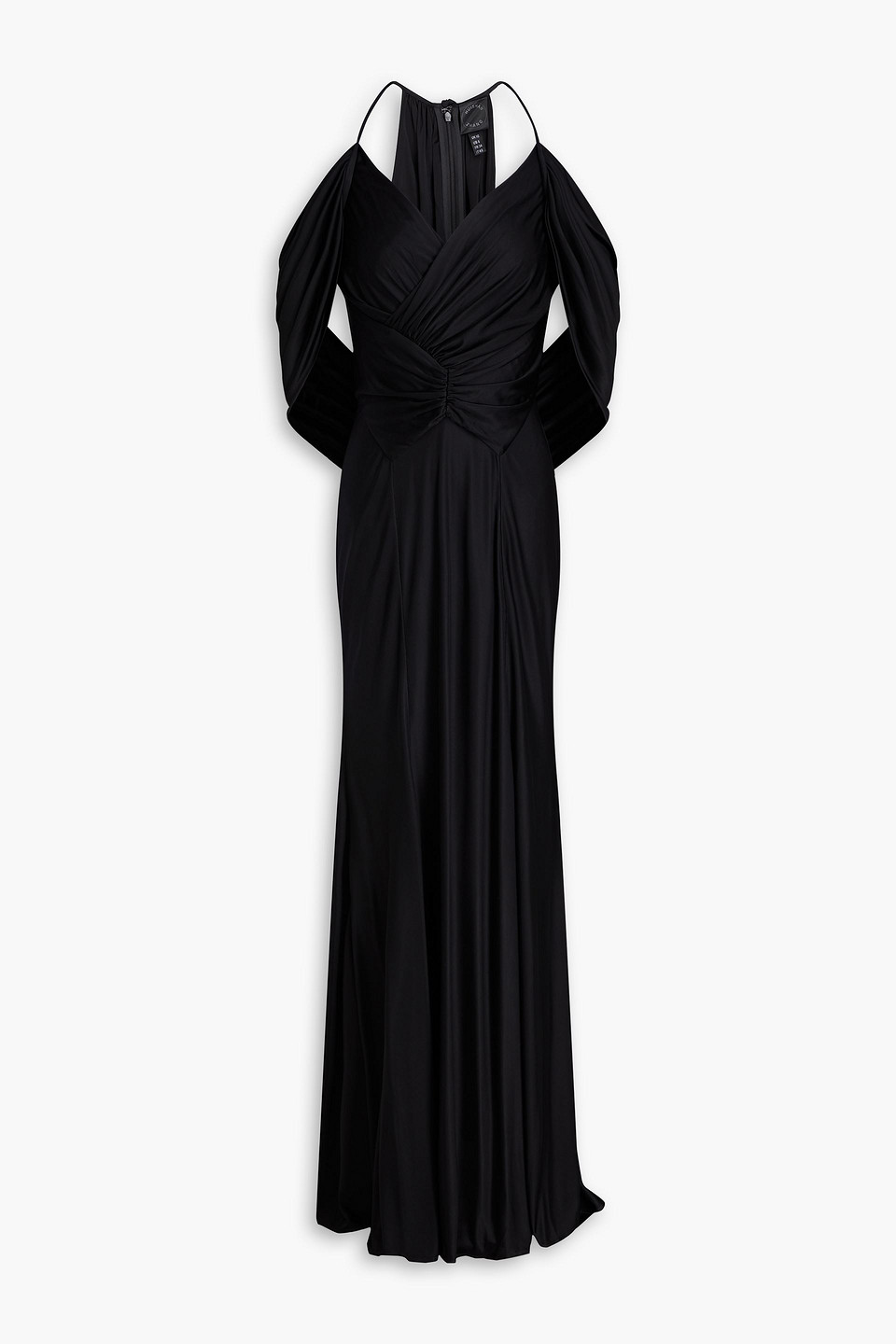 Huishan Zhang Bernice Draped Satin-jersey Gown In Black