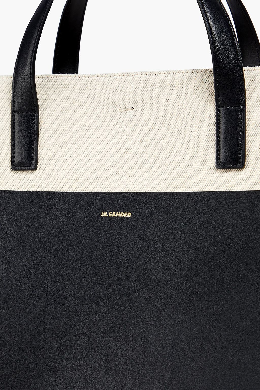 JIL SANDER Leather-trimmed canvas tote